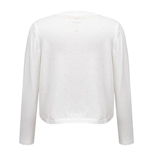 Girls' Long Sleeve One Button Sweater Cardigan Princess Flower Applique Knitted Bolero Shrug2