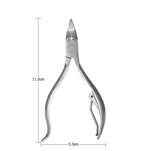 Andoer Tesoura de cutícula de unha Tesoura de unha de aço inoxidável Cortador de unha Dedo do pé Pin