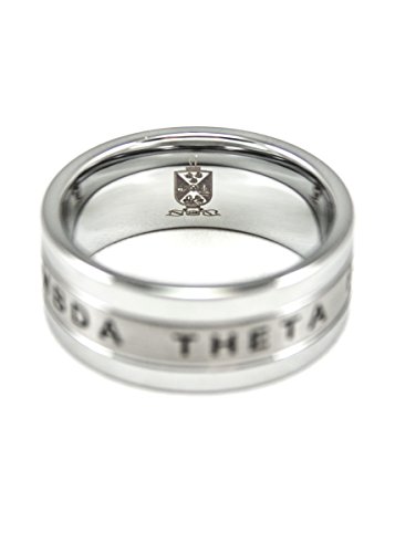 Lambda Theta Phi Fraternity Tungsten Ring with Crest and Founding Year4