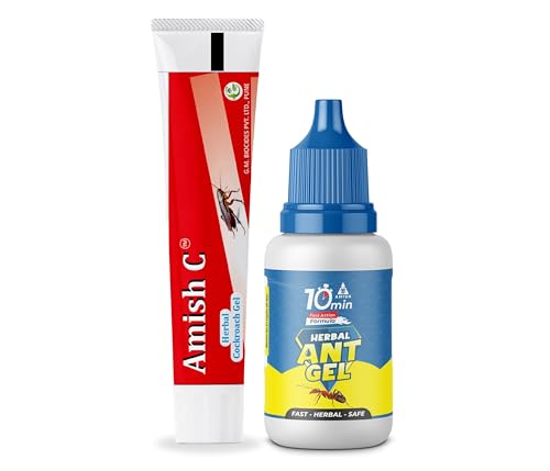 Image of Amish Combo Herbal Ant Gel & Amish-C Cockroach Gel 20g|10 Minutes Formula |Removes Entire Colony |Powerful 100% Organic No Chemical Repellent for Home Kitchen