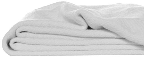 Eddie Bauer Herringbone Cotton Blanket, King, White