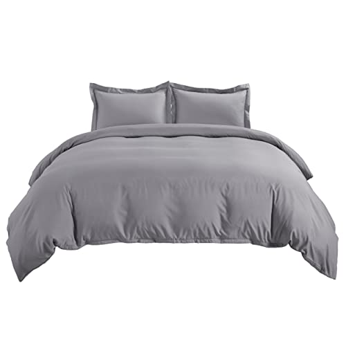 Image of Bedsure Twin /Twin XL Duvet Cover, Soft Double Brushed Bedding Set, Grey | For Kids & Adults, 68 inchx90 inch Comforter Cover, Hotel Luxury, All Season, Breathable, Easy Care, Lightweight, Zipper Closure