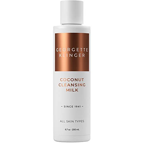 Georgette Klinger Coconut Cleansing Milk – Organic Face Wash for Women, Gentle Makeup Remover that Calms Redness and Restores Moisture with Nutrient-rich Coconut Oil, Vegan for All Skin Types – 6.7 oz