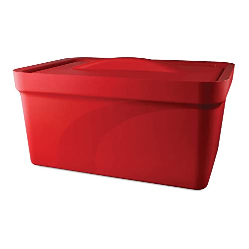 Image of Bel-Art Products M16807-9103 Red Magic Touch 2 Lab Ice Pan with Lid, Maxi, 9.0 L, 16.54 inch x 11.91 inch x 8.56 inch Height