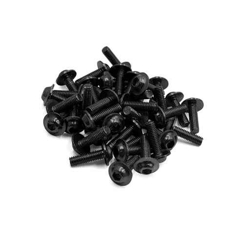 TUCKBOLD 40pcs Black Aluminum Alloy Motorcycle Hex Socket Head Bolts Screws M6 X 20 Automotive Parts