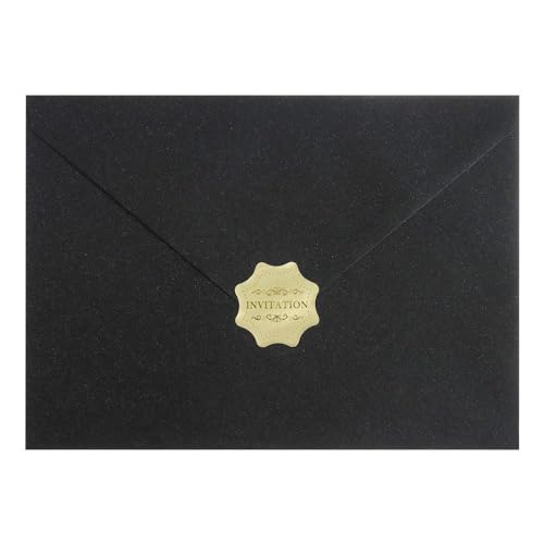 Enveloppes noires brillantes en papier nacré 12.7x17.8 cm luxe pour invitation