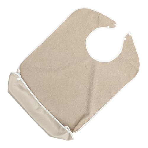 Healeved Babero para Adultos de Tela Tipo Toalla, Gris, Lavable y Reutilizable, Protector de Ropa para Personas Mayores y Pacientes, Adecuado para Cuidados y Alimentación Hogar