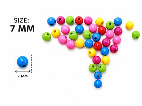 Image of eshoppee 200 gm 7mm Plastic Beads for Jewellery Making Kit Art and Crafts Materials for Necklace Bracelet Earring Making DIY Kit (16)