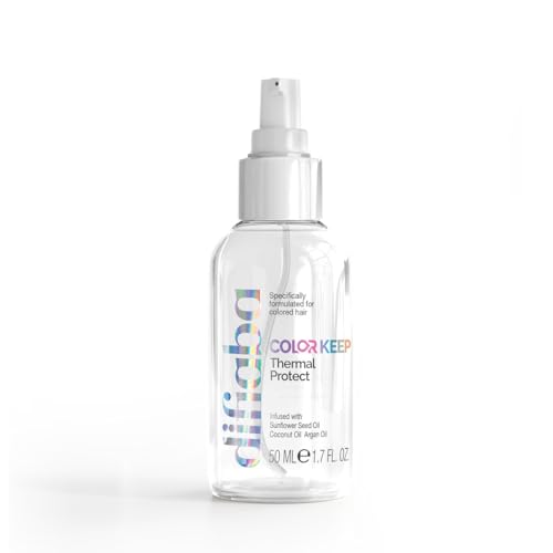 Difiaba Color Keep - Heat Protection Spray for Hair - Lightweight Blend with Argan Sunflower & Coconut Oils - Heat Protection for Up to 450 F - Prevents Color Fading