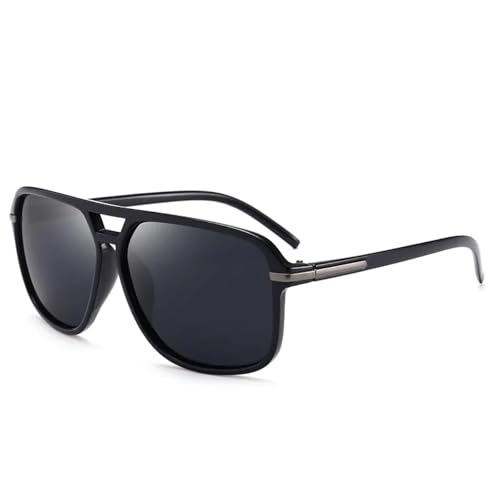 Lunettes de soleil polarisées vintage homme haute qualité noir mat