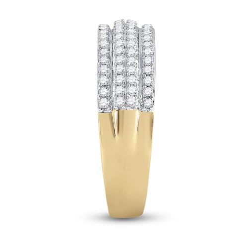 Jewels By Lux 14K Yellow Gold His Hers Round Diamond Cluster Matching Wedding Set 1-1/3 Cttw, Womens Size 5-9, Mens Size 8-122