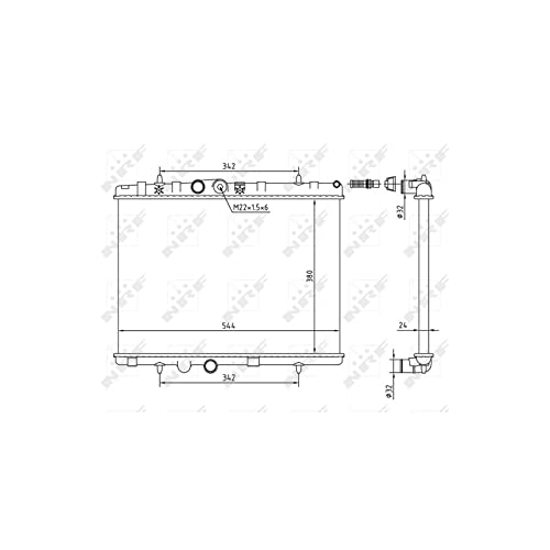 NRF Radiador refrigeración del motor Ancho de red 380mm Longitud de red 544mm Profundidad de red 23mm Compatible con PEUGEOT 208 I Hatchback CA, CC 58226A