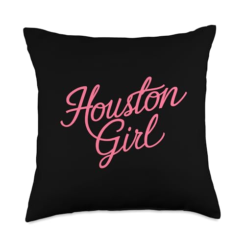 Houston Girl Texas Retro Lone Star State Austin Dallas Pink Throw Pillow