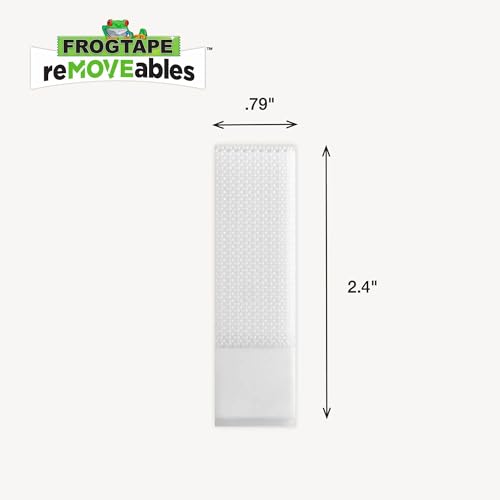 Image of FrogTape reMOVEables Medium Picture Hanging Strips- 12 Pairs - 12lbs per 4 Pairs - Damage-Free Removeable Adhesive Wall Strips Picture Hangers for Mounting Frames, Canvas, Home Decor White (24 Pieces)