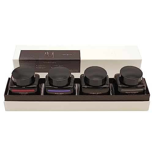 Ink Bookと色彩雫12色（暖色）セット Amazon | 限定 万年筆ボトルインク 30ml 色彩雫4色セット【残月