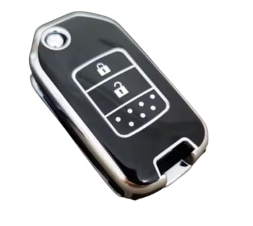 Capa Protetora de Silicone Luxury Para Chave Canivete Honda Civic G9 G10 Honda City Fit Hrv Wrw Crv (PRETO)