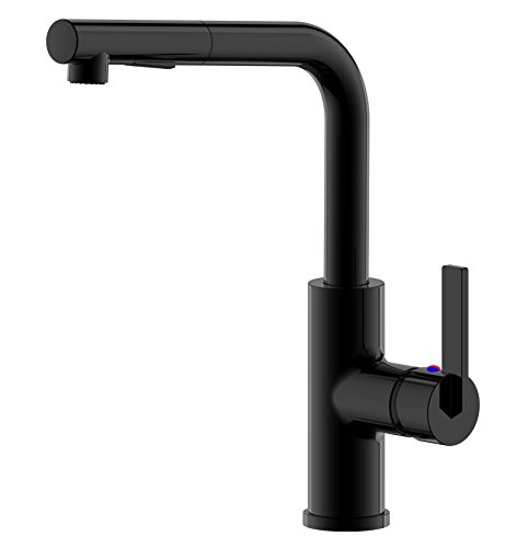 Free Shipping Over $50 Derengge KF-9001-MT Single Handle Pull-Out 1 Hole Kitchen Sink Faucet with Sprayer,cUPC NSF AB1953, Matte Black Free Shipping Over $50 Derengge KF-9001-MT Single Handle Pull-Out 1 Hole Kitchen Sink Faucet with Sprayer,cUPC NSF AB1953, Matte Black