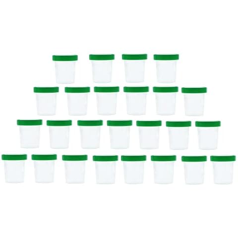 Horn Medical Urinbecher/Probenbecher mit Schraubverschluss 125ml Fassungsvermögen, Maßtabelle bis 100ml/3oz, beschriftbar (25Stk) Cover