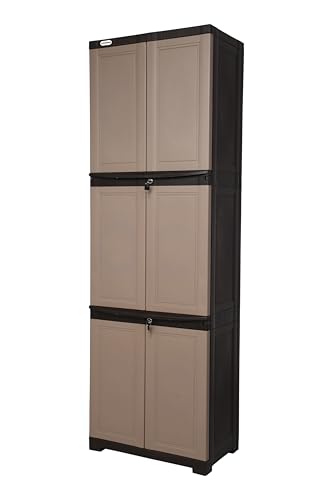 Image of Prima Viva-3 Plastic Storage Cabinet (Medium H 6 Ft x W 2 Ft x D 1.16 Ft) | 5 Compartments Multipurpose Organizer for Home & Office | Strong, Stylish & Spacious Cupboard for Clothes & Essentials