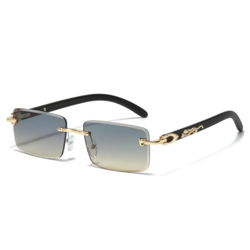 Lunettes de soleil carrées motif léopard unique homme branches stylées urbaines