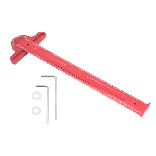 Woodworking T Square Rotating Angle Ruler Scribing Ruler 550mm 0 to 180 Degree Angle Finder Ruler Aluminum Alloy for Carpenter Work Layout Measuring Tools