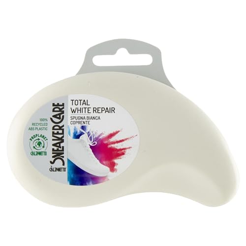 Sneaker Care, Total White Repair, Spugna Bianco Coprente per la pulizia Delle Sneakers, Elimina Graffi, Abrasioni, Macchie, Spugna Adatta a Pelle, Sintetica, Vernice, Bordo Suola, 1 Pezzo