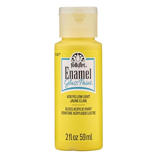 FolkArt Enamel Glass & Ceramic Paint in Assorted Colors (2 oz) 4118 Yellow Light