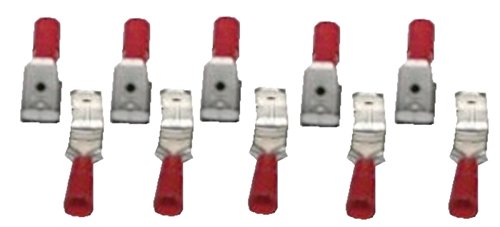 Preisvergleich Produktbild Flachsteckadapter rot 6,3 mm 10 Stück (22)