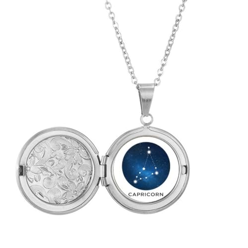 Collier constellation Capricorne médaillon astro - Cadeau anniversaire idéal