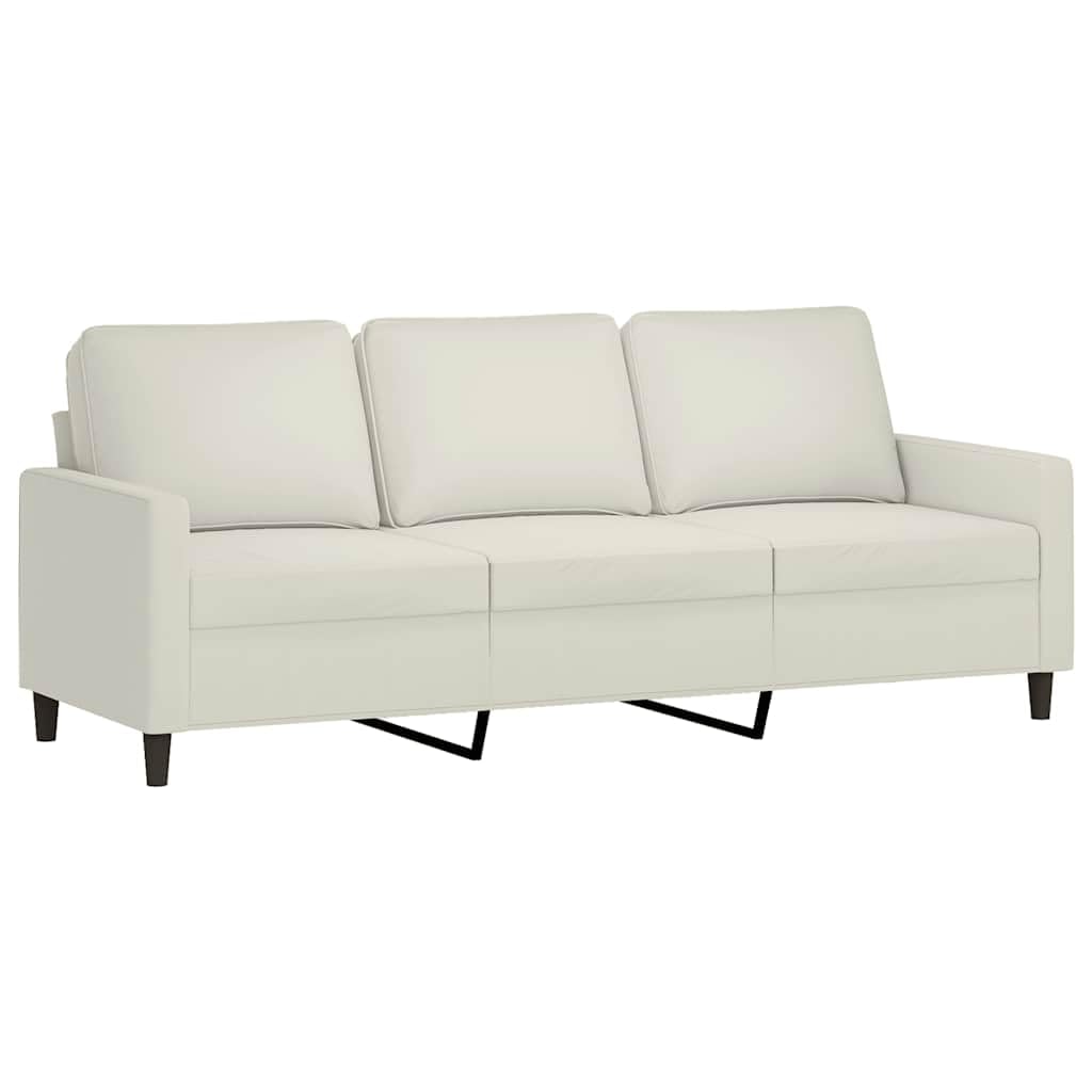 Kremowa sofa 3-osobowa, 180 cm, aksamitna