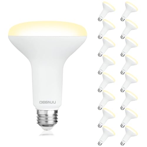 Image of DEGNJU 16 Pack BR30 LED Bulb, Dimmable Indoor Flood Lights 7W Equivalent 65W 2700K Soft White, CRI80, 650 LM, E26 Base, 15000 Lifetime Hours, Interior Energy Saving Recessed Light Bulb, Flicker-Free