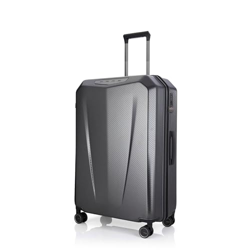 Image of Rare Rabbit Gallardo Medium Size Carbon Fibre Hard Trolley Bag Polycarbonate Antiscratch Travel Suitcase with 8 Silent Wheels and a Sturdy TSA Lock - Luggage for Men & Women