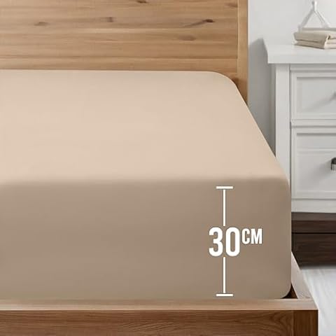Utopia Bedding Double Fitted Sheet, Beige Cover