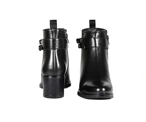 Image of LOUIS STITCH Women's Mid-Top Ankle Boots | Elegant Buckle Chelsea Boots with Zipper| Slip-On Boots for Women | Boot for Casual Outings| LSLD-CLBT
