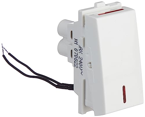 Image of Anchor by Panasonic 65077 Penta Modular 1M 16 AX Polycarbonate One-Way Switch with Neon (White, Pack of 2)