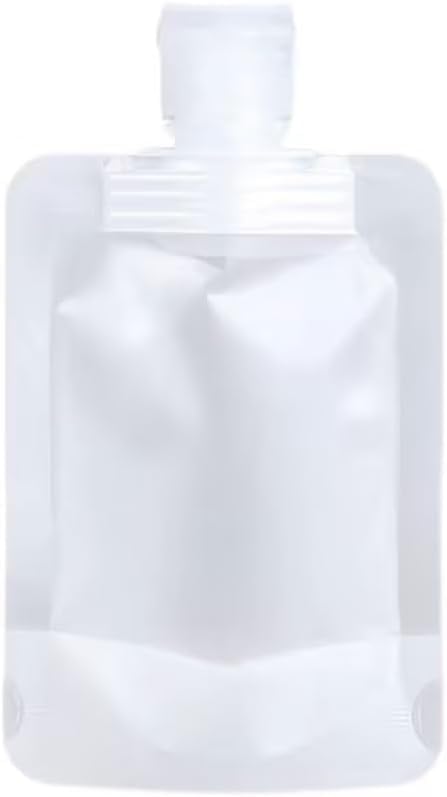 10 Pack Travel Size Squeeze Pouches, 30ml Clear Refillable Bottles, Portable Toiletry Containers, Refillable Leakproof Cosmetic Container Kits, Lotion Shampoo Shower Gel Squeezable Bags