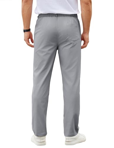 Image of COOFANDY Mens Casual Chino Pants Elastic Waist Classic-Fit Dress Slacks