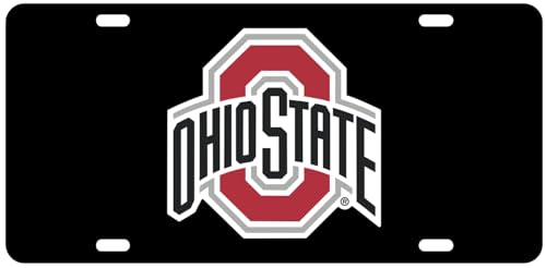 Ohio State Black Acrylic License Plate Car Tag Buckeyes