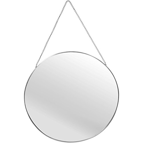 SEMA 97800 Miroir Mural Rond Métal Argent 30 x 30 x 0,05 cm