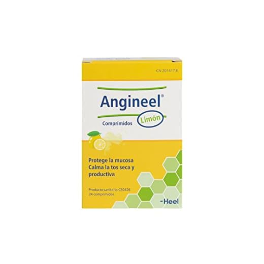 Heel - Angineel Limón, con Extracto Raíz de Regaliz, Malva Silvestre, Plantago, Viola y Goma Karaya, Calma la Irritación de Garganta y la Tos Seca y Productiva, Sabor Miel y Limón - 24 Comprimidos