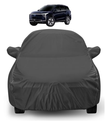 Image of Auto Hub Car Cover Compatible with Mahindra XEV 9S with Mirror Pocket, Water Resistant, Triple Stitched, XEV 9S Car Cover- Grey