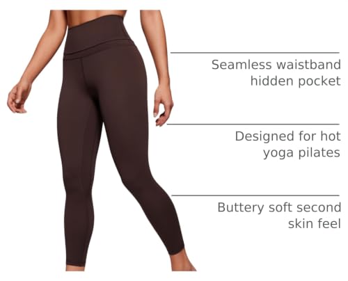 Image of CRZ YOGA Naked Feeling Leggings 25'' | Sleek, Decent Compression, Yoga, Hidden Waistband Pocket, for Women