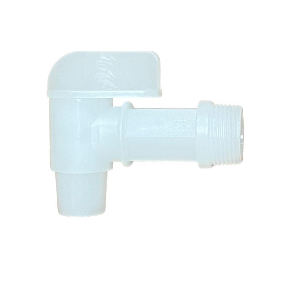 White Durable Plastic Faucet Spigot Drum Faucet Flow 3/4 Faucet for Drums Jugs Polyethylene Material Barrel Faucet Replacement Spigot 1 Pack