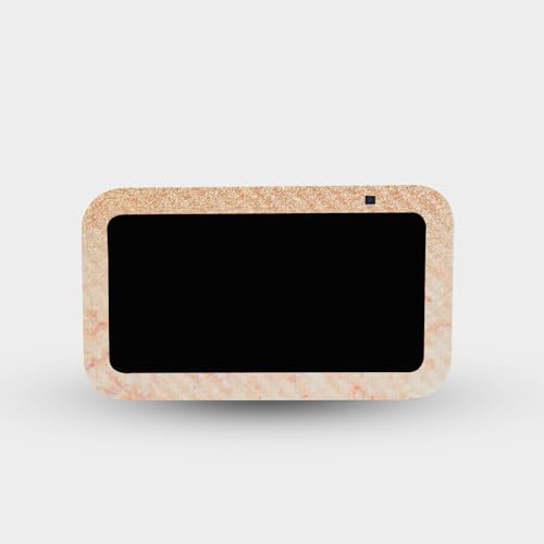 Image of MightySkins Carbon Fiber Skin Compatible with Amazon Echo Show 5 (Gen 3) - Flashy Apricot Marble | Protective, Durable Textured Carbon Fiber Finish | Easy to Apply