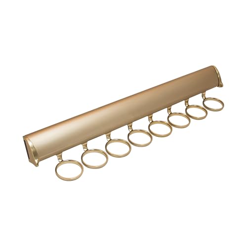 Brixwell QIJZ-005 Scarf Rack, 8 Hook with Full Extension Slide Matt Gold Finish