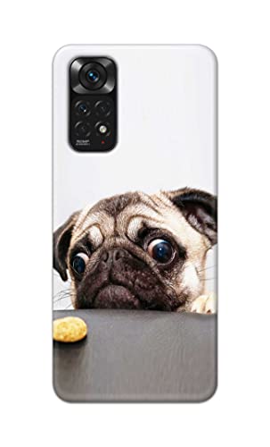 Image of PRINTFIDAA� Printed Hard Back Cover Case for Mi Redmi Note 11 4G Back Cover (Pug Dog) -2808