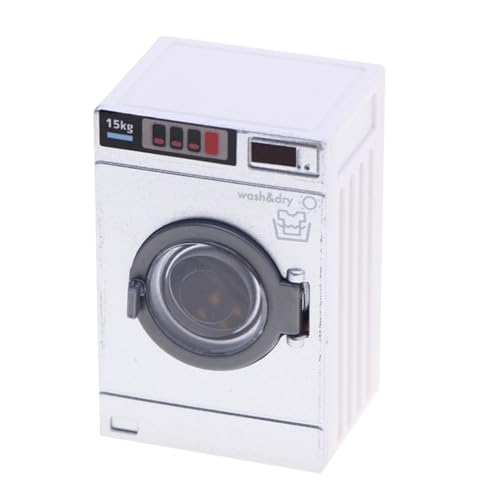 Kisangel Miniature Washing Machine Toy 2.05X1.30X1.06In Realistic Dollhouse Laundry Room Accessory with Opening Drum for Kids Pretend Play and Home Decor