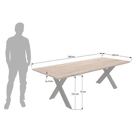 OUTLIV. Tilburg Gartentisch 240x100 cm, aus recyceltem Teakholz und Aluminium, jeder Tisch ist einzigartig, für 10… – Bild 6