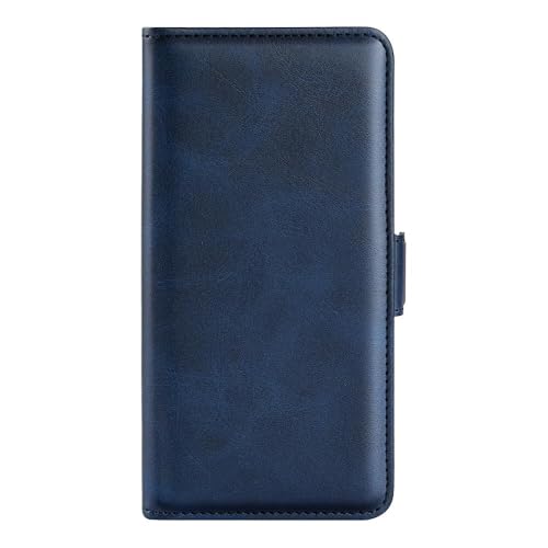 Image of Havilah for iPhone 16e Dual-Side Magnetic Buckle Horizontal Flip Faux Leather Phone Case iPhone 16e Case Cover(Dark Blue)