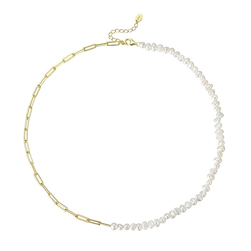 Chaîne de trombone perlé en argent 925, le collier 18 pouces idéal du matin au soir